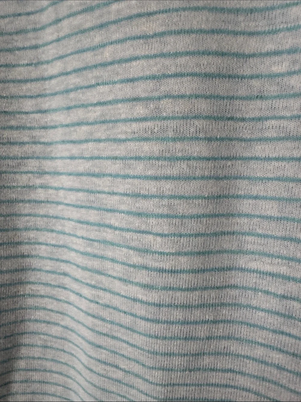 Banana Republic White Tee with Light Blue Micro Stripes